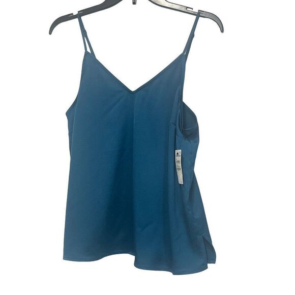 Halogen Women's Satin Camisole, Teal Marroccan, Sz. M - Picture 1 of 11